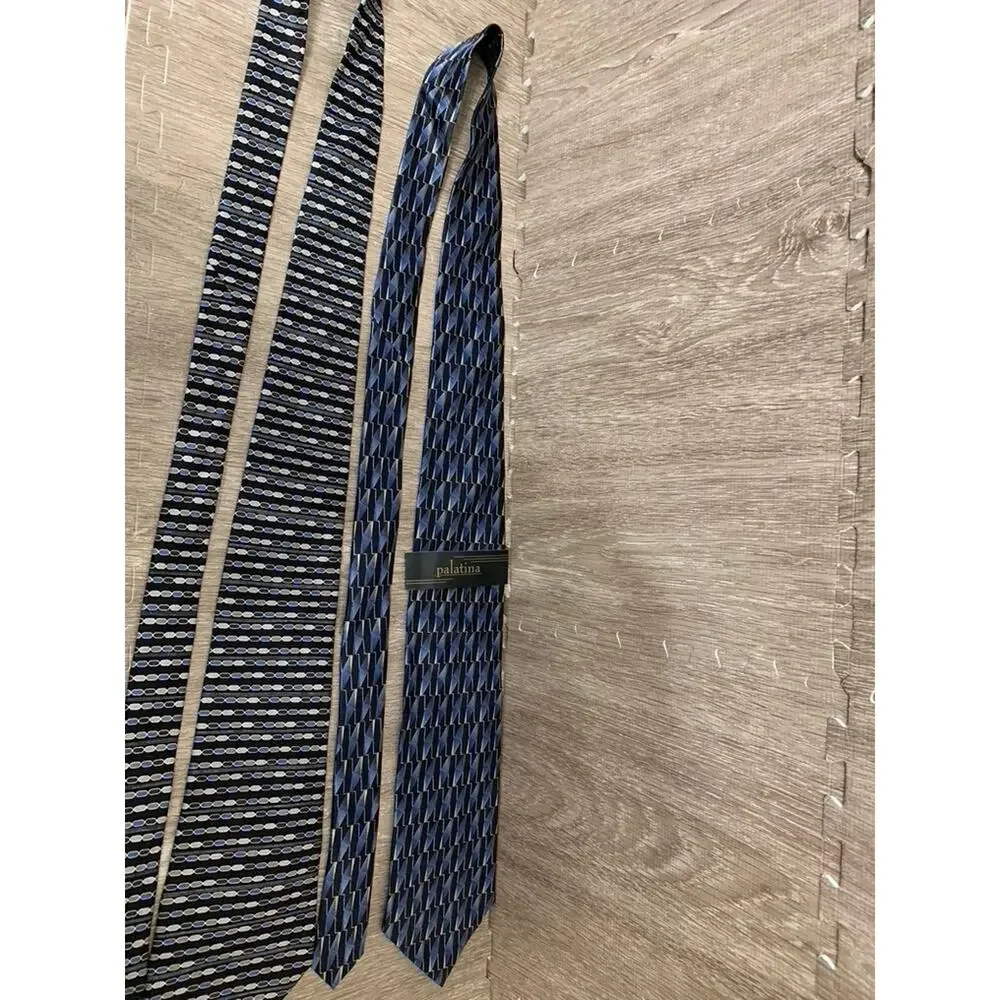 Set of 5 Palatina Vintage Men's‎ Silk Necktie Collection Geometric